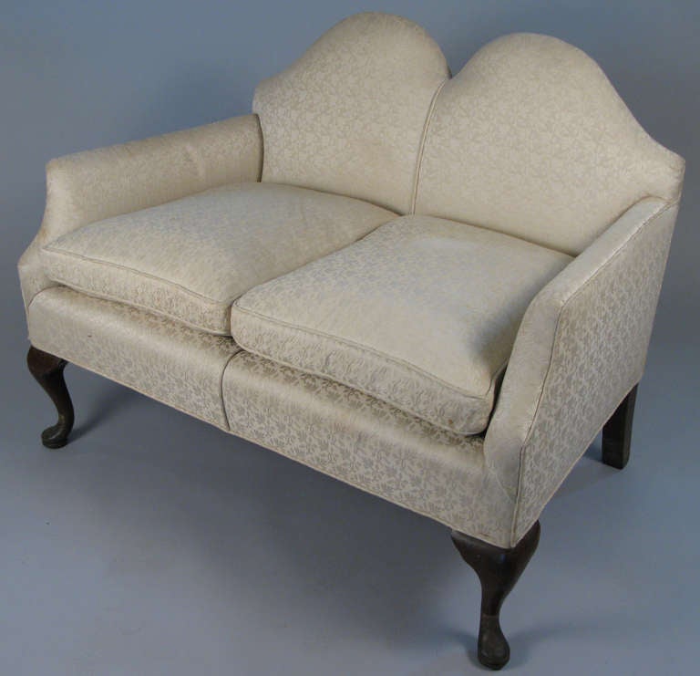 20th Century Antique Chippendale Style Camelback Settee