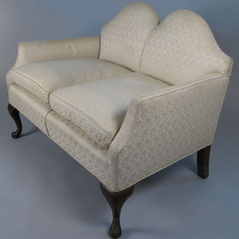 Antique Chippendale Style Camelback Settee 1