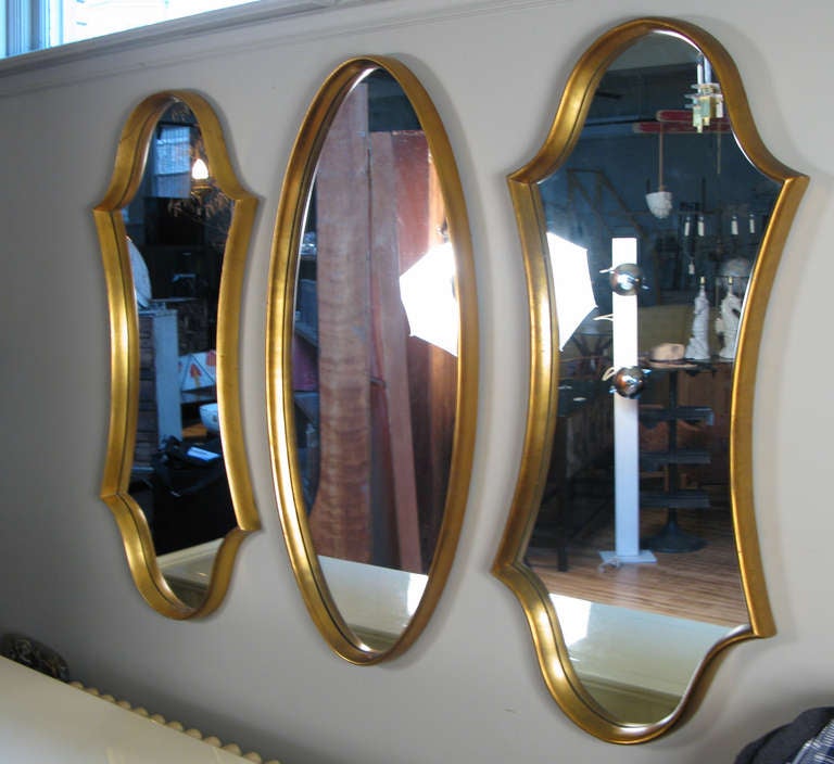 Sculptural Gold Leaf Mirrors by LaBarge 2