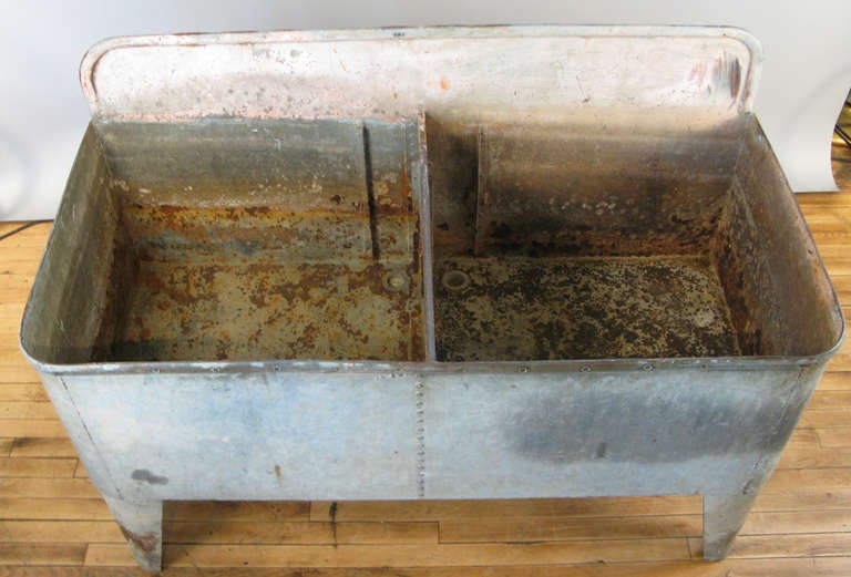 galvanized metal sink