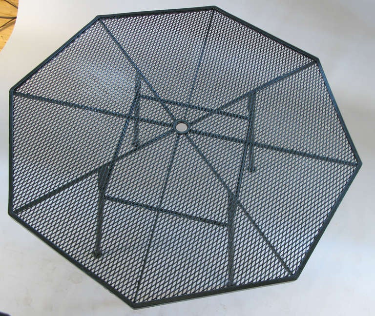 American Vintage Octagonal Wrought Iron Table by Russell Woodard