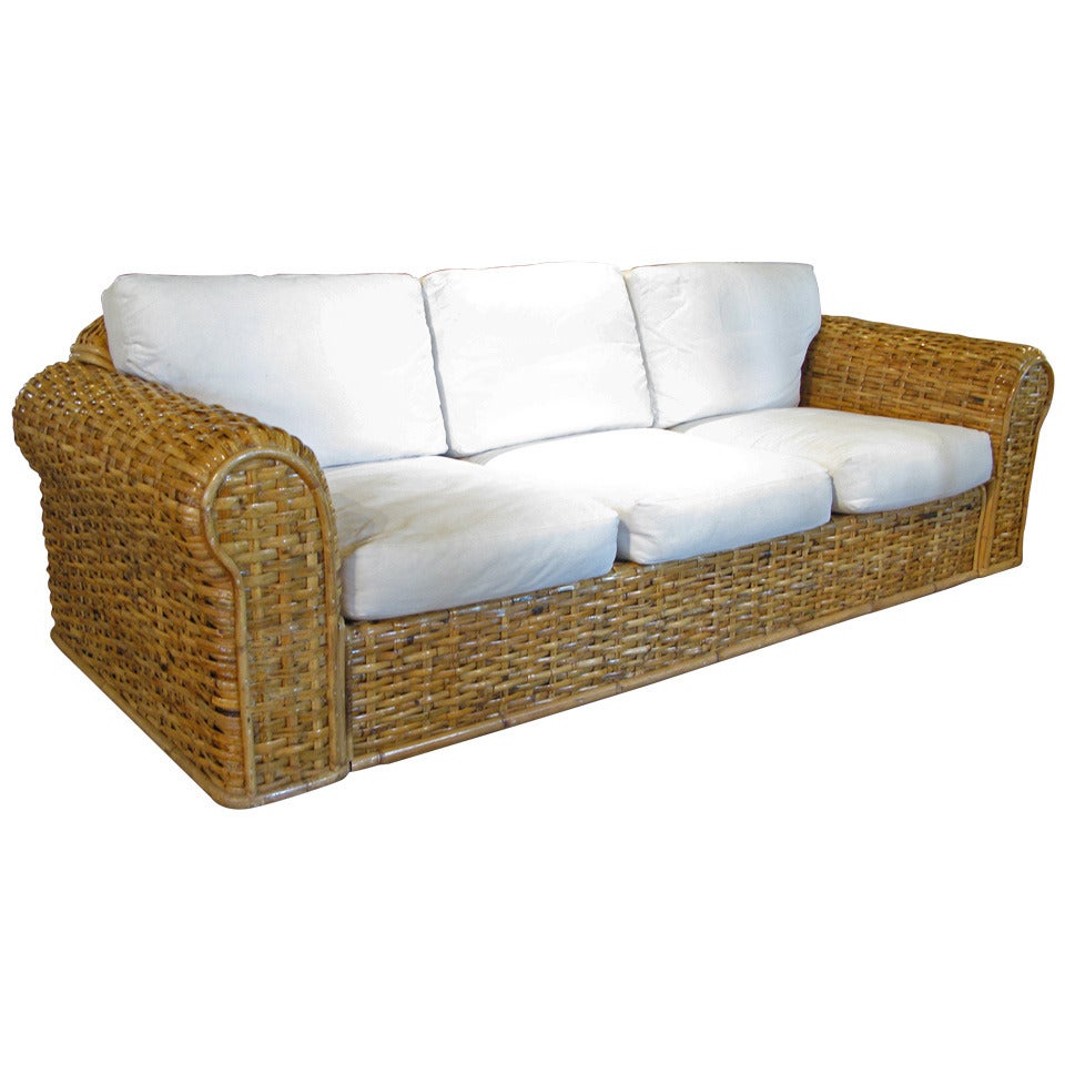 Woven Rattan Sofa by Ralph Lauren