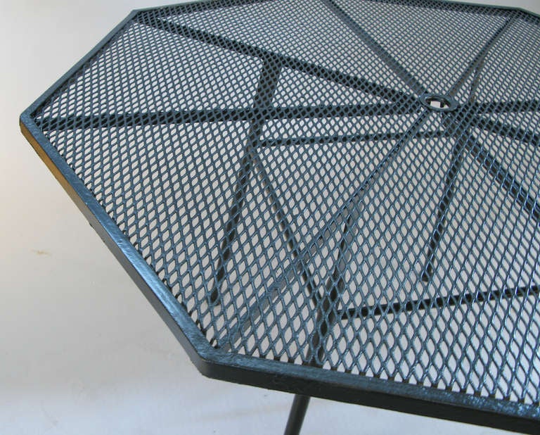 Vintage Octagonal Wrought Iron Table by Russell Woodard In Excellent Condition In Hudson, NY