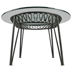 Italian Iron and Glass Table by Tempestini for Salterini