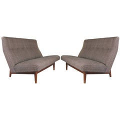 Pair of 1950s Modern Settees by Jens Risom Pair of 1950s Modern Settees by Jens Risom