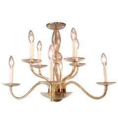 Vintage 8 Light Bohemian Glass Chandelier