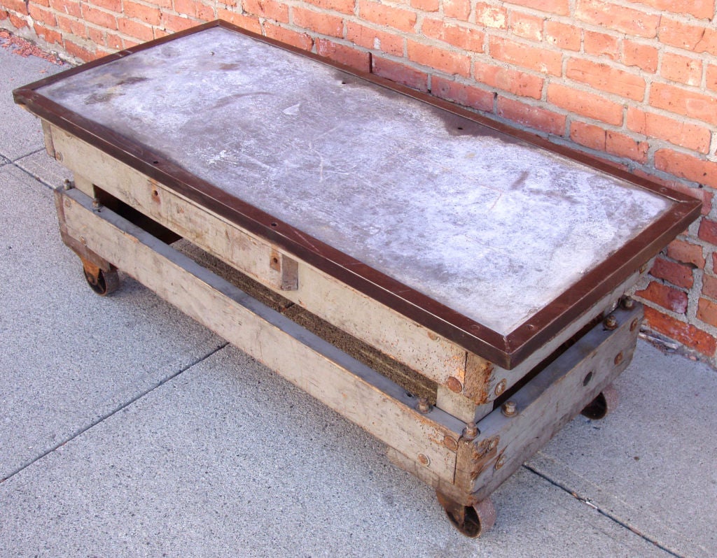 Antique Industrial Rolling Cart Table at 1stDibs