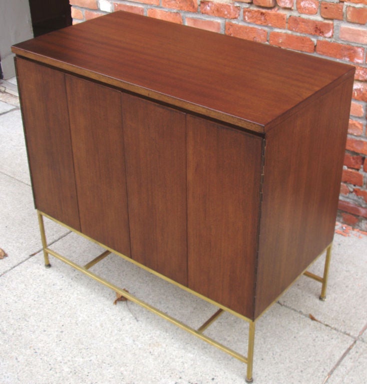 Elegant Brass Base Cabinet by Paul McCobb