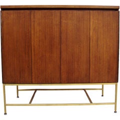 Elegant Brass Base Cabinet by Paul McCobb