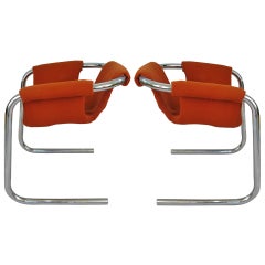 Pair of Chrome Base Zermatt Chairs