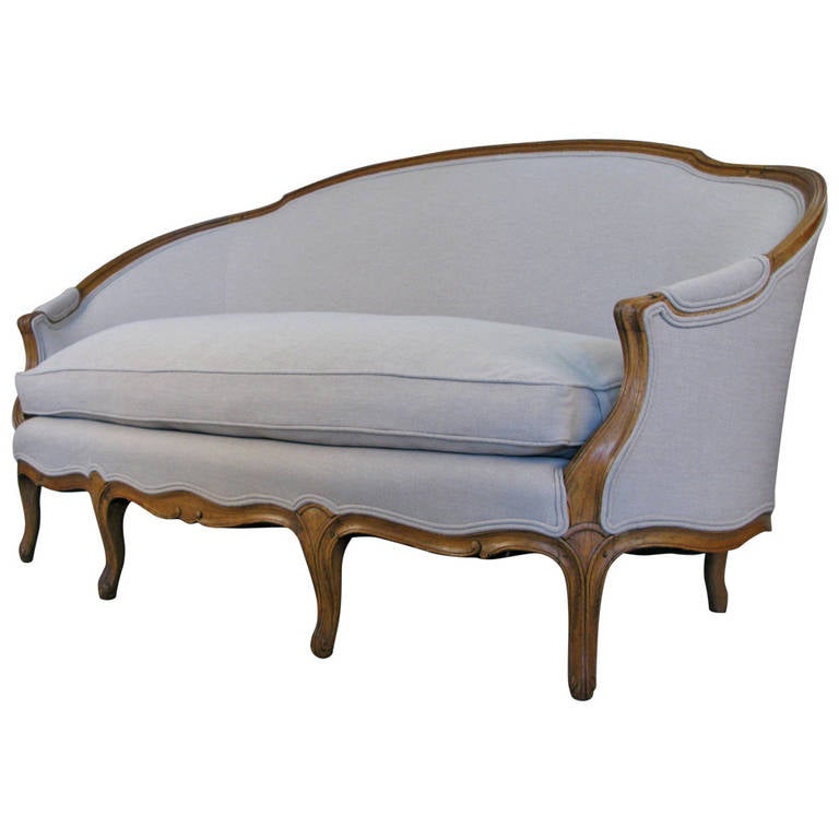 1950s French Style Linen Sofa at 1stDibs