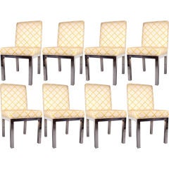 Set of 8 Vintage Chrome Parson's Dining Chairs