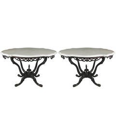 Pair of 19th Century Anglo-Indian Marble-Top Tables