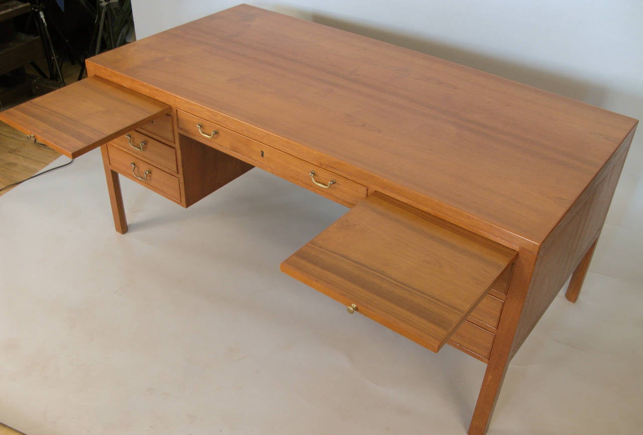 Vintage Danish Teak Desk by Ole Wanscher 1