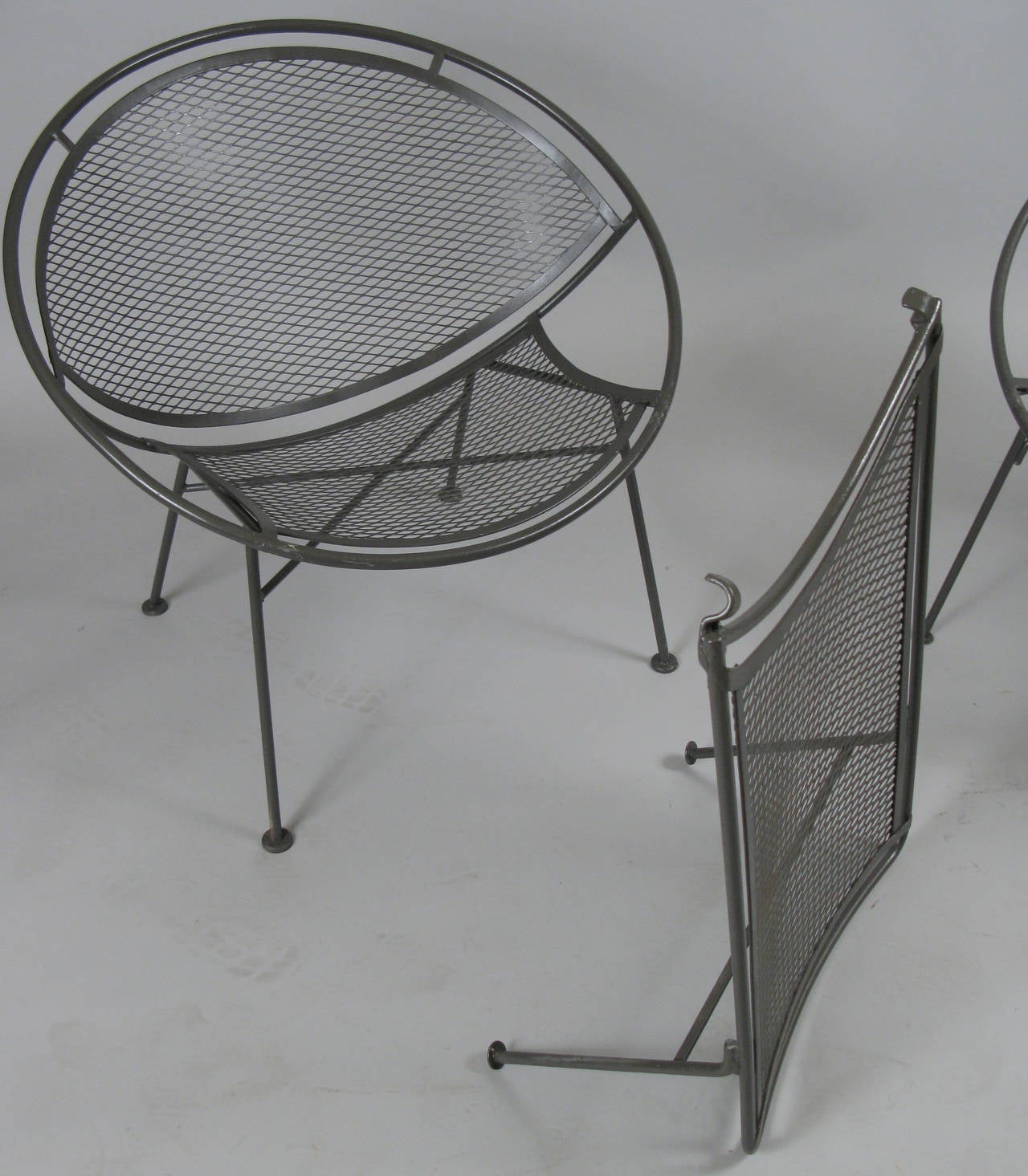 Mid-20th Century Set of Four Vintage Salterini Radar Collection Lounge Chairs and Ottomans