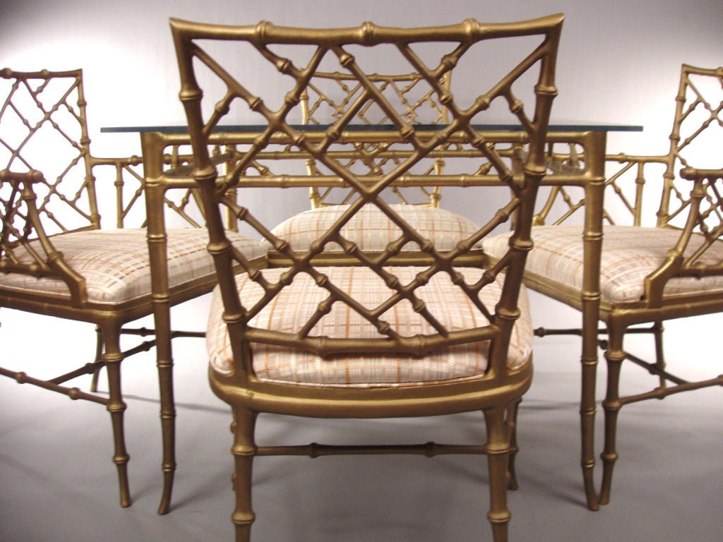 Mid-20th Century Bamboo Dining Table & Chairs by Phyllis Morris