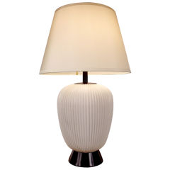 Modern Fluted Ceramic Lamp by Gerald Thurston for Lightolier