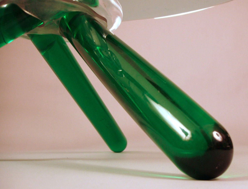 Dynamic French Glass 'Arlequin' Table by Maurice Barilone 1