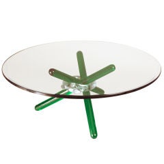 Dynamic French Glass 'Arlequin' Table by Maurice Barilone