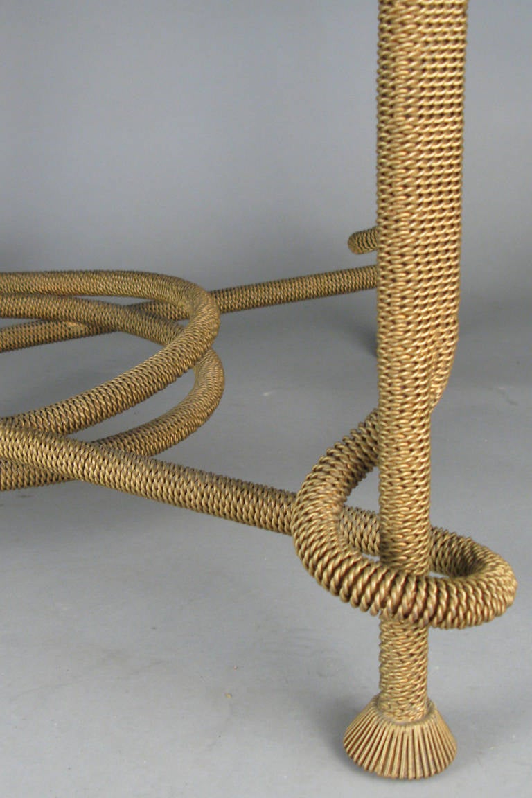 Outstanding Glass and Brass Rope Table 1