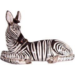 Vintage Italian Ceramic Zebra Scuplture