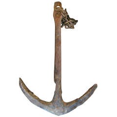Large Antique 19th Century Cast Iron Anchor