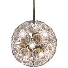 Elegant Austrian Glass Flower Globe Sputnik Chandelier