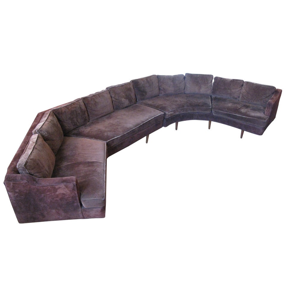 Large 1960s Curved Sectional Sofa