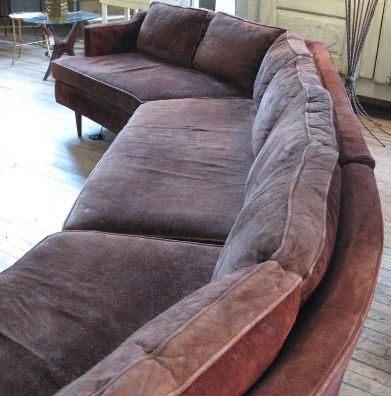 Large 1960s Curved Sectional Sofa In Good Condition In Hudson, NY