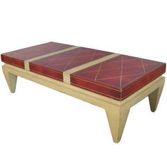 Leather Cocktail Table in the style of Tommi Parzinger