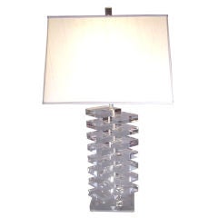 Classic Modern Stacked Lucite Table Lamp