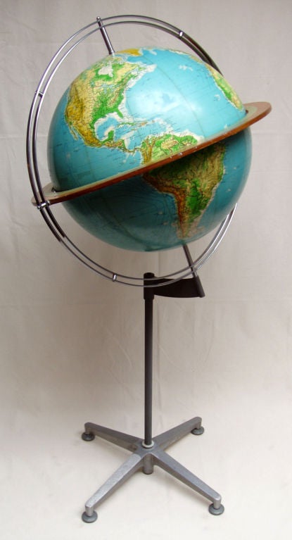 an outstanding vintage late 1960's Denoyer Geppert Physical-Political Reference Globe. this large 24