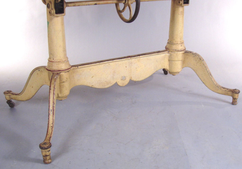 Exceptional Antique Cast Iron Drafting Table by Keuffel & Esser 1