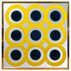 Vintage 1970s Pop Art Geometric Mirror