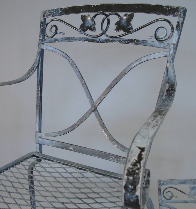 Elegant Vintage Wrought Iron Garden Dining Set by Salterini at 1stDibs