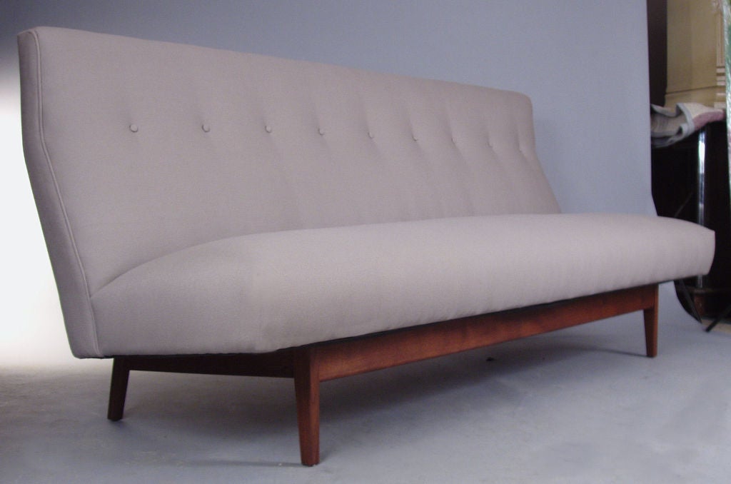Classic Walnut Base Sofa by Jens Risom c. 1950