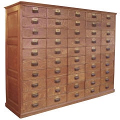 Antique Library Archivists 50 Drawer Chest