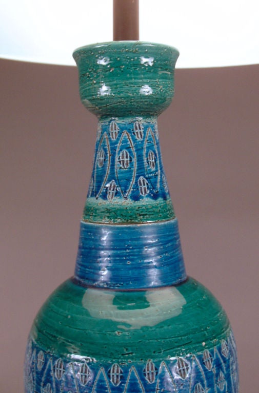 Mid-20th Century Vintage Glazed Ceramic Table Lamp