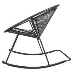 Rare Salterini 'Radar' Wrought Iron Rocking Chair