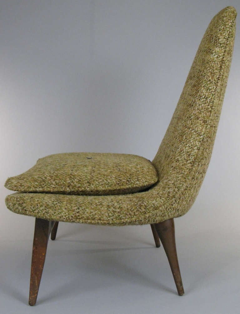 American Vintage High Back Sculptural Lounge Chair by Karpen