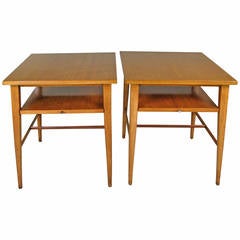Elegant Paul McCobb Nightstands or Side Tables with Sliding Shelf Elegant Paul McCobb Nightstands or Side Tables with Sliding Shelf