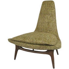 Vintage High Back Sculptural Lounge Chair by Karpen