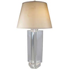 Vintage Trefoil Lucite Lamp by Les Prismatiques