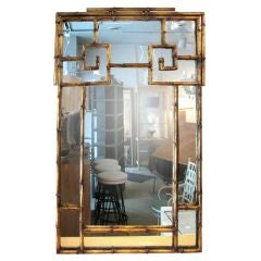 Gilt Brass Bamboo Mirror by LaBarge