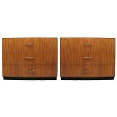 Pair of Rosewood 3 Drawer Nightstands by Directional