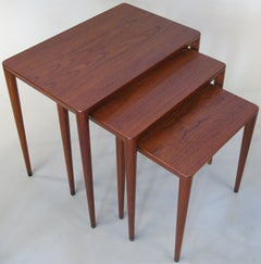 Set of Three Danish Teak Nesting Tables by Kristensen
