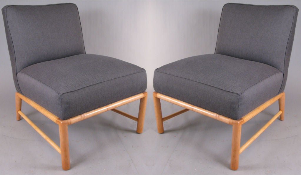 Pair of Modern Gibbings style Slipper Lounge Chairs
