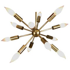 Brass Sputnik Multi-Light Chandelier by Lightolier