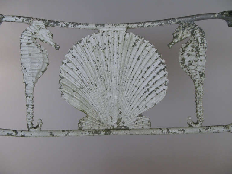 American Vintage 1950's Seashell & Seahorse Garden Bench