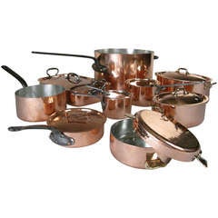 Collection of Antique French & English Copper Cookware